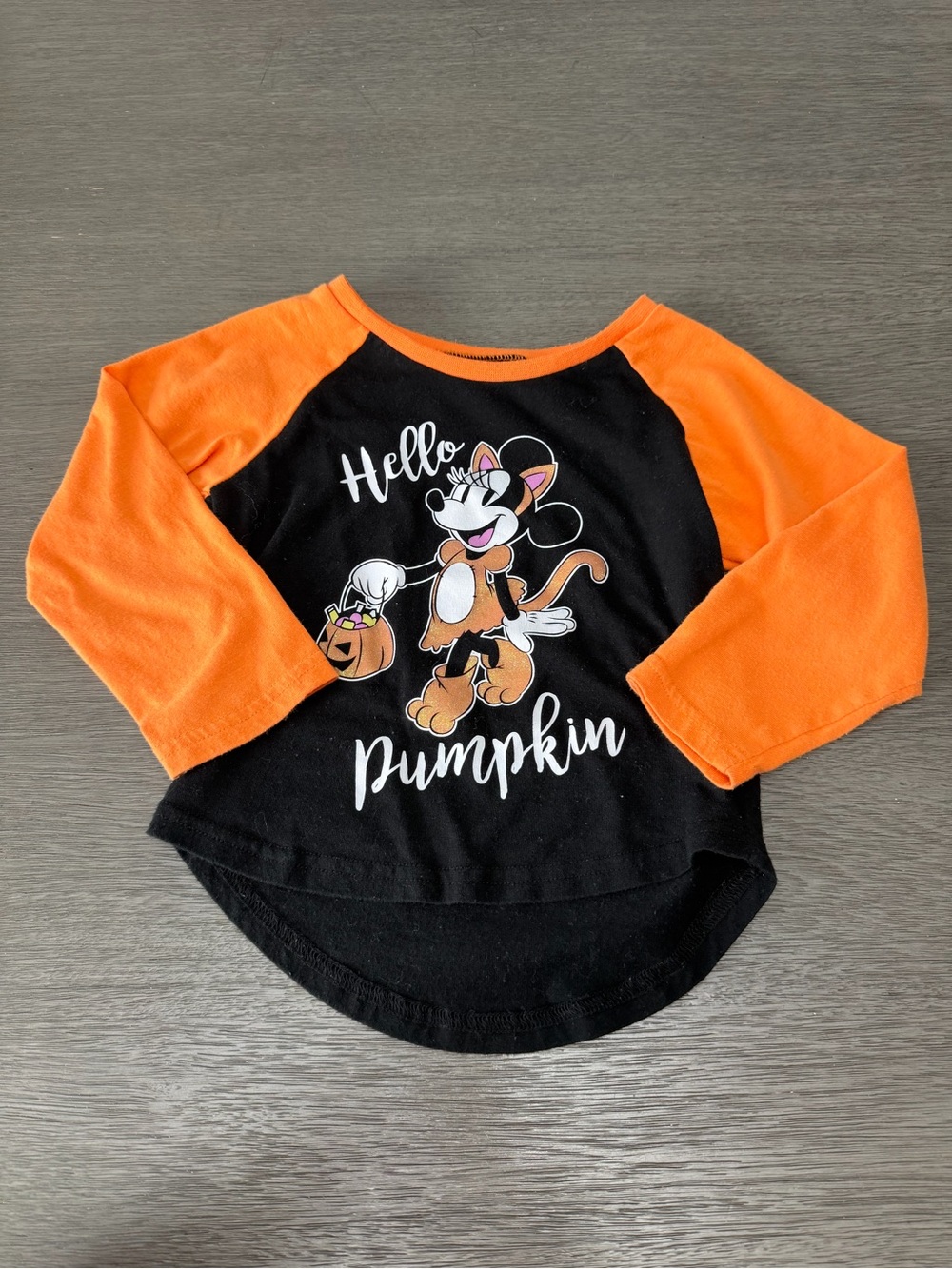 Disney Black & Orange 'Hello Pumpkin' Raglan Tee